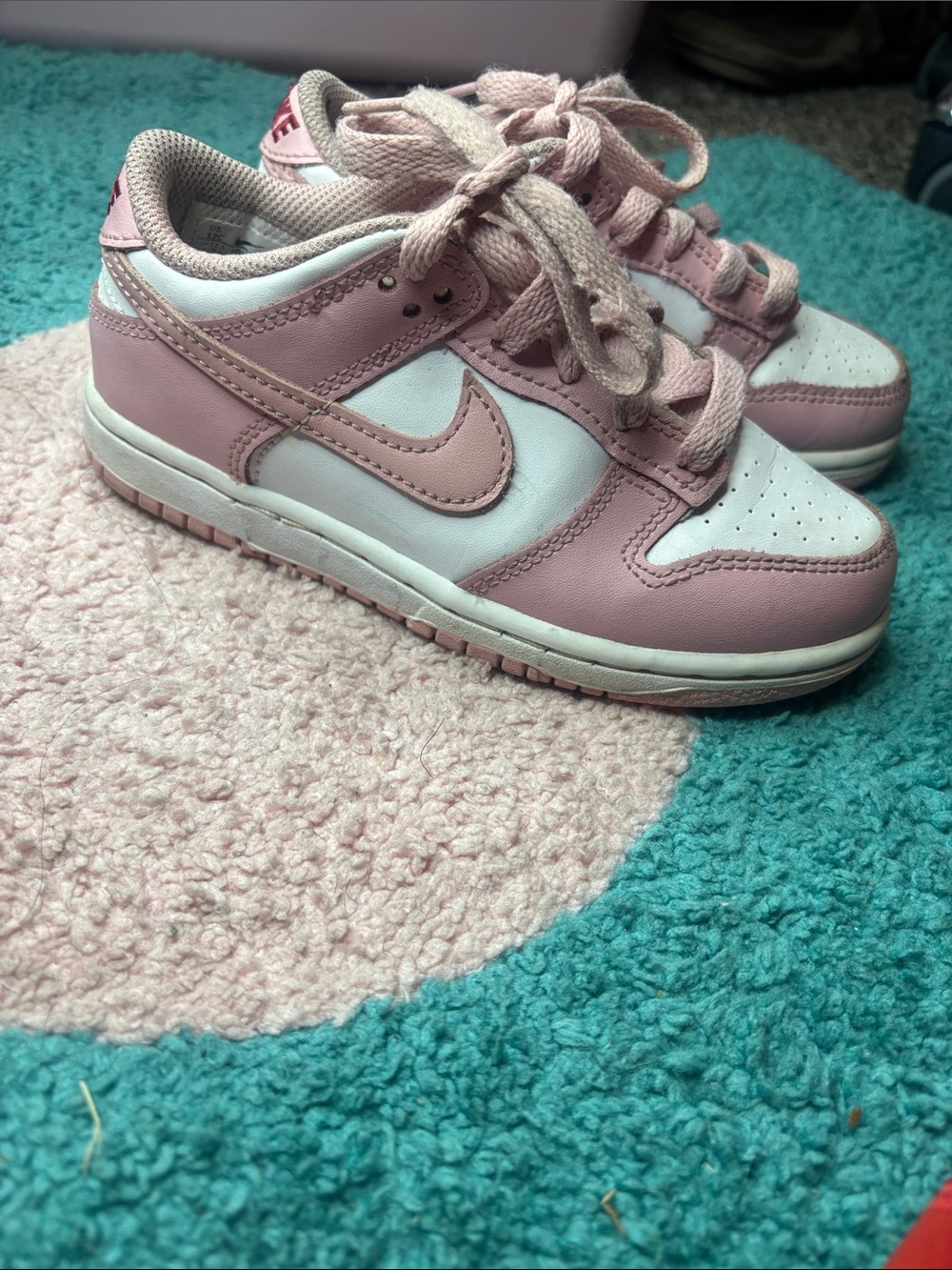 Nike Kids Pink and White Low-Top Sneakers
